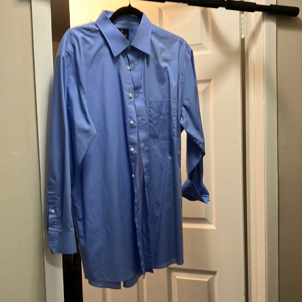 Stafford Blue Casual Button Down Shirt